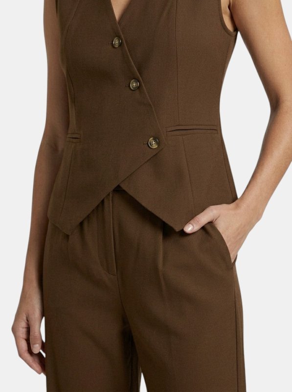 Women's Tailored Fabric Suit Set | Elegant Sleeveless Blazer & Wide - Leg Trousers - Velshara store