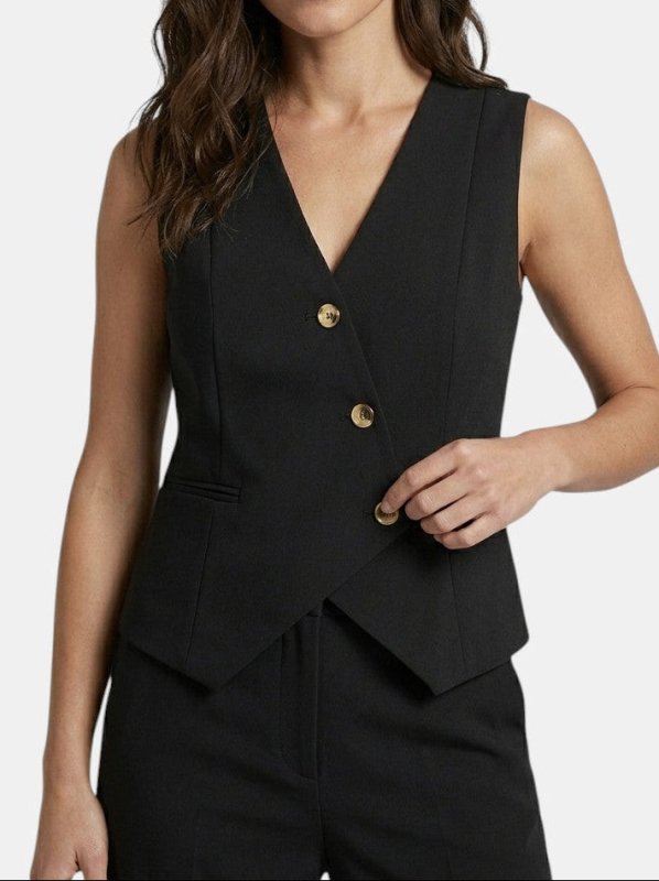 Women's Tailored Fabric Suit Set | Elegant Sleeveless Blazer & Wide - Leg Trousers - Velshara store