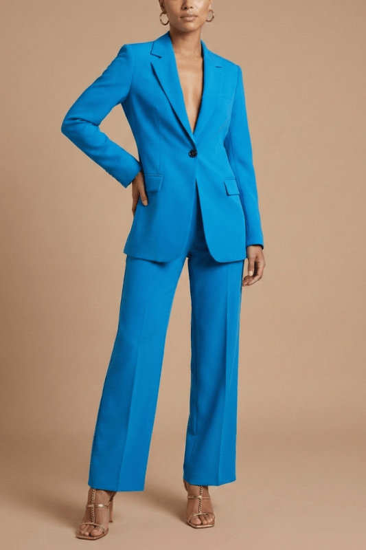 Women's Tailored Suit | Elegant Blazer with Wide Leg Trousers - Velshara store
