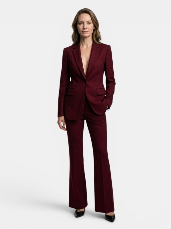 Women's Tailored Suit Set | Sculpted Blazer and Flared Trousers | Elegant All - Season Outfit - Velshara store