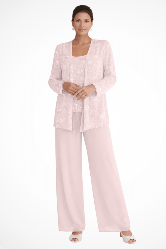 Women's Textured Lace Sequin Suit | Elegant Wide Leg Trousers for Formal Events - Velshara store