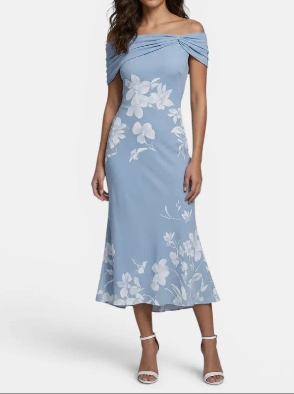 Women's Unique Print Midi Dress | Elegant Soft Breathable Summer Dress - Velshara store