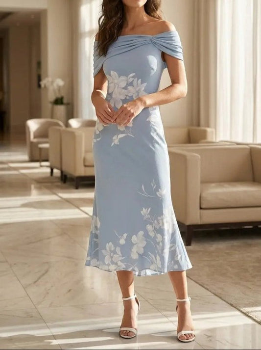 Women's Unique Print Midi Dress | Elegant Soft Breathable Summer Dress - Velshara store