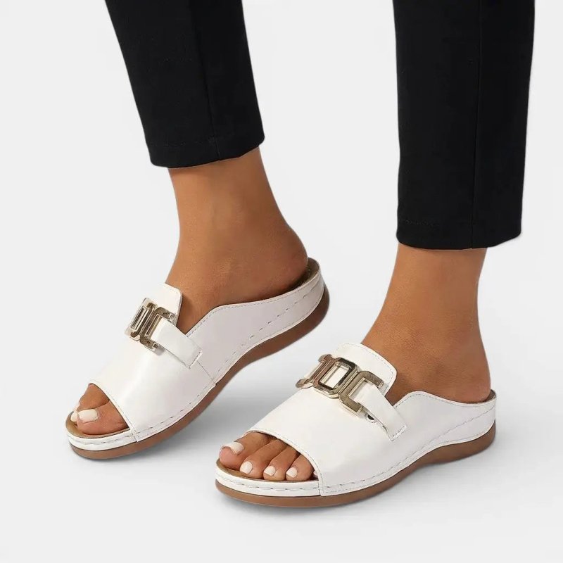 Women's Vegan Leather Orthopedic Sandals | Chic Wedge Heel Comfort Shoes - Velshara store