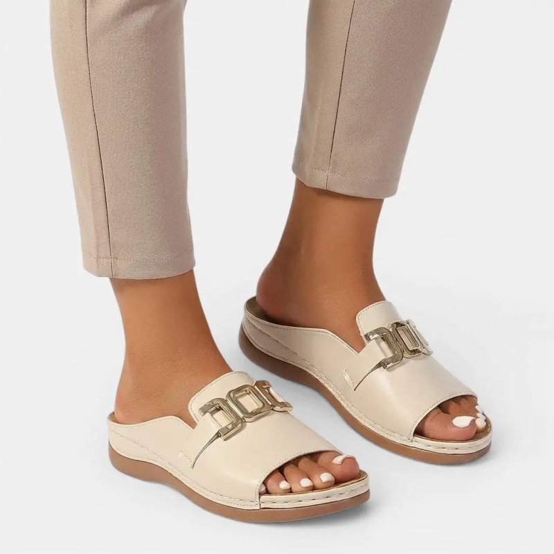 Women's Vegan Leather Orthopedic Sandals | Chic Wedge Heel Comfort Shoes - Velshara store