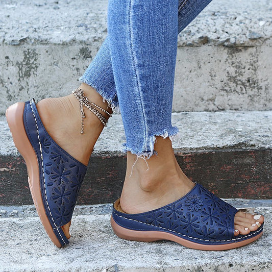 Women's Vintage Cushioned Sandals | Orthopedic Comfort Walking Shoes | Elegant Adjustable Fit - Velshara store