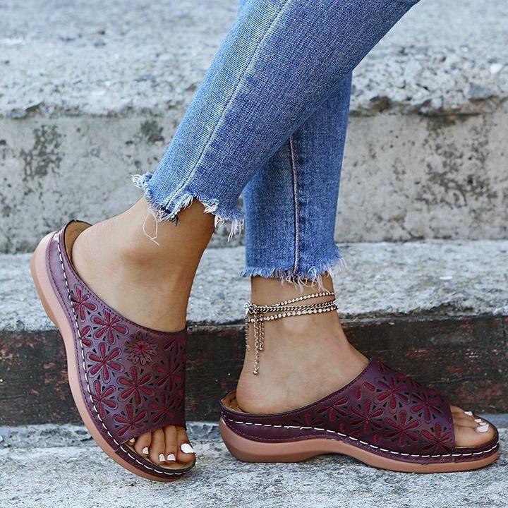 Women's Vintage Cushioned Sandals | Orthopedic Comfort Walking Shoes | Elegant Adjustable Fit - Velshara store