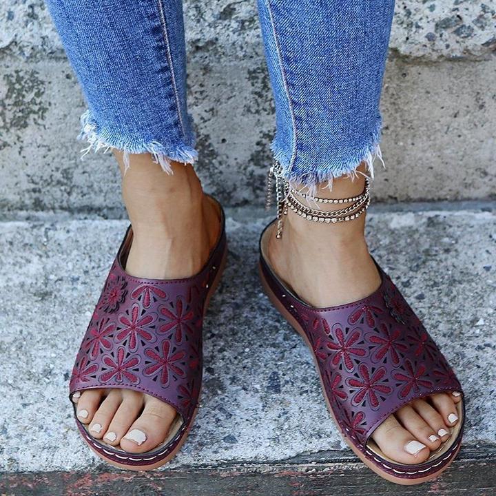 Women's Vintage Cushioned Sandals | Orthopedic Comfort Walking Shoes | Elegant Adjustable Fit - Velshara store