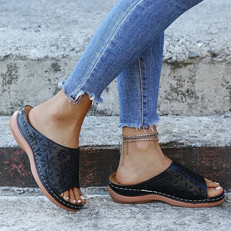Women's Vintage Cushioned Sandals | Orthopedic Comfort Walking Shoes | Elegant Adjustable Fit - Velshara store