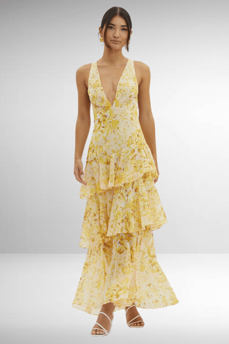Women's Viscose Maxi Dress | Flowing Tiered Summer Dress with Graceful Movement - Velshara store