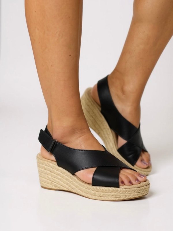 Women's Woven Espadrille Wedge Sandals | Comfortable Adjustable Summer Footwear - Velshara store