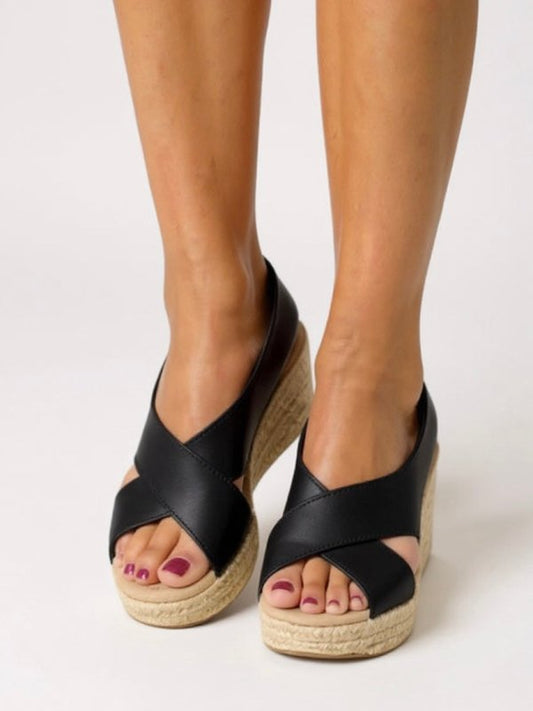 Women's Woven Espadrille Wedge Sandals | Comfortable Adjustable Summer Footwear - Velshara store