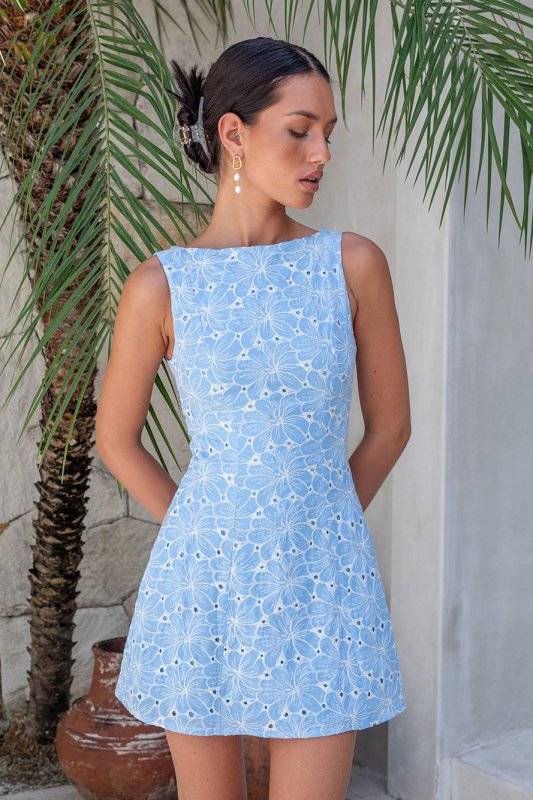 Wonderous Moment Mini Dress Blue - Velshara store