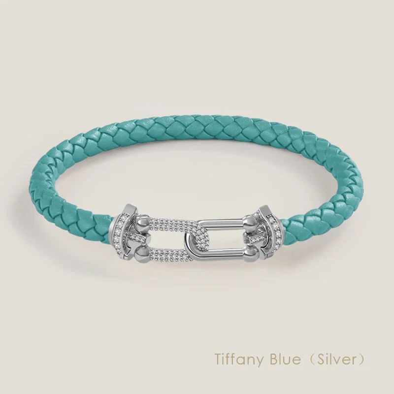 Zircon Leather Bracelet - Braided Charm Jewelry for Women - Velshara store
