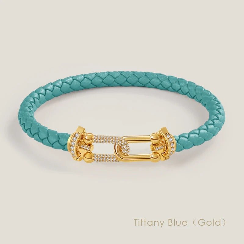 Zircon Leather Bracelet - Braided Charm Jewelry for Women - Velshara store