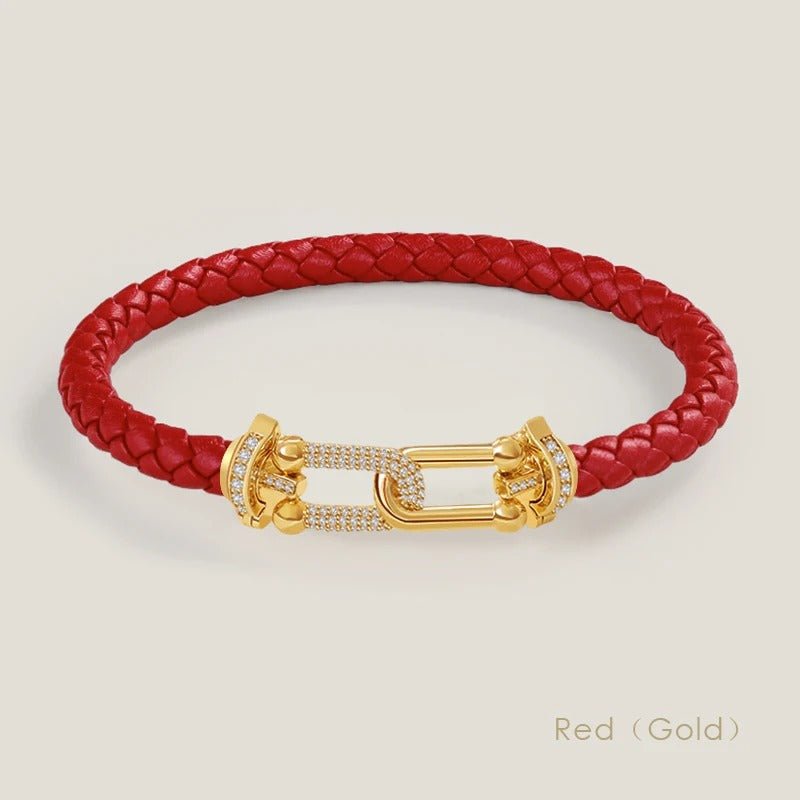 Zircon Leather Bracelet - Braided Charm Jewelry for Women - Velshara store