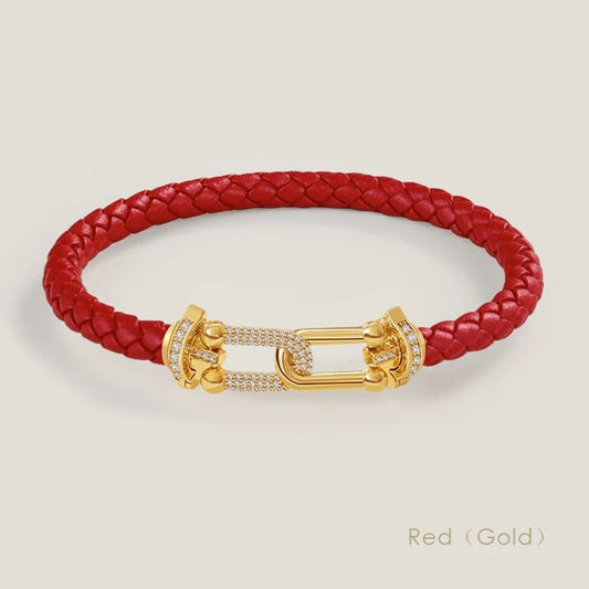 Zircon Leather Bracelet - Braided Charm Jewelry for Women - Velshara store