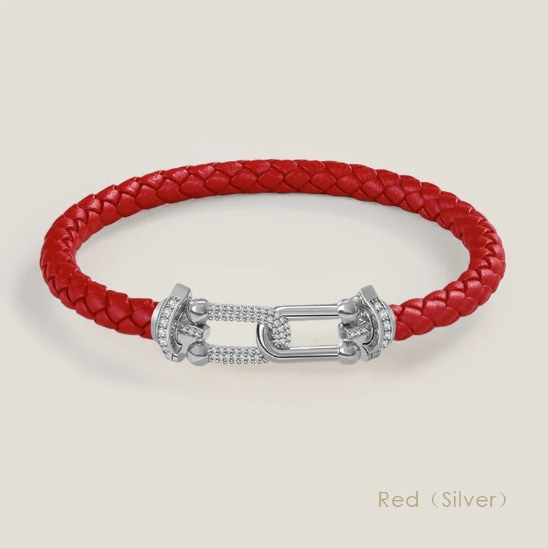 Zircon Leather Bracelet - Braided Charm Jewelry for Women - Velshara store