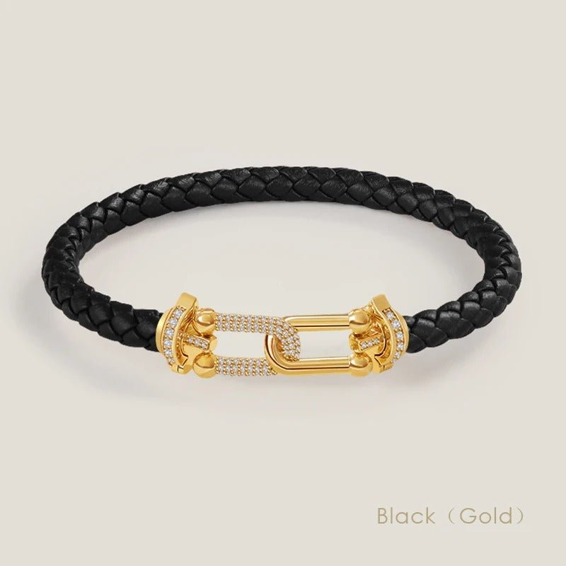 Zircon Leather Bracelet - Braided Charm Jewelry for Women - Velshara store