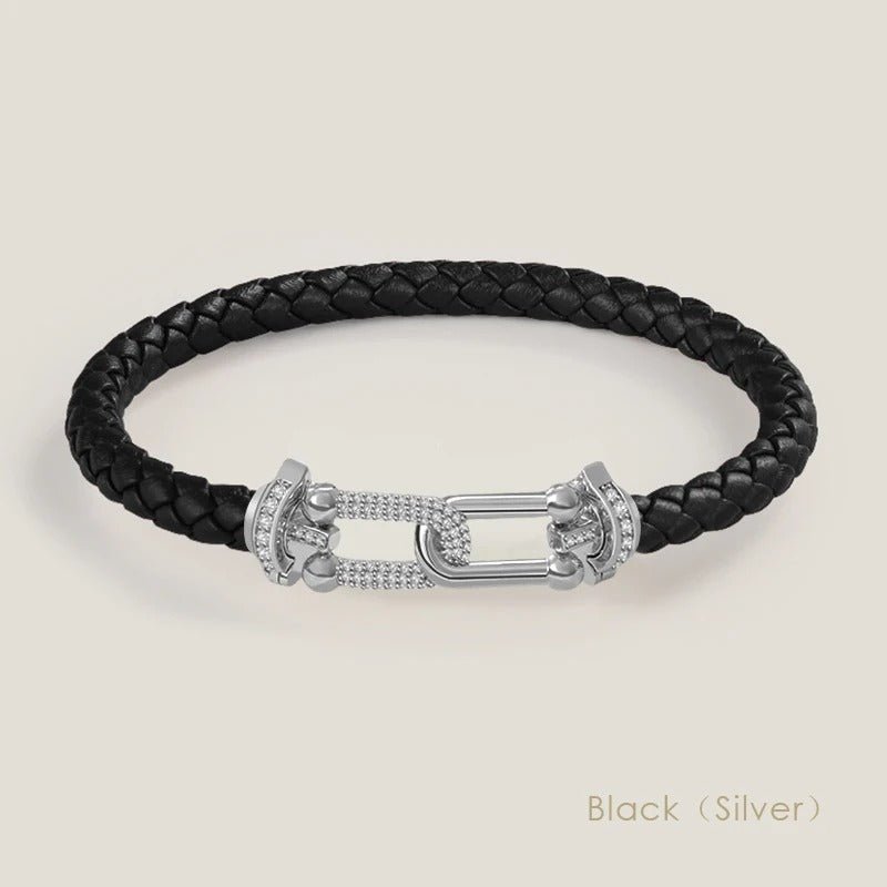 Zircon Leather Bracelet - Braided Charm Jewelry for Women - Velshara store