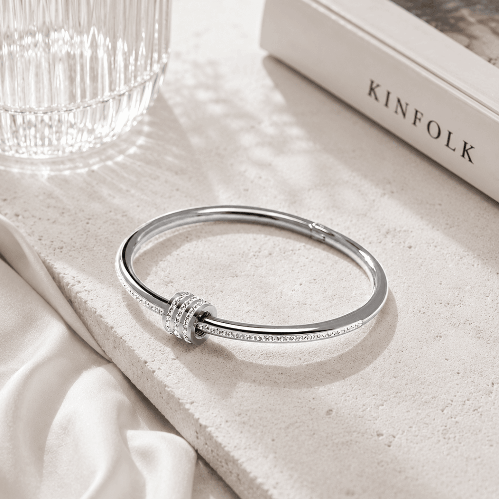 Zircon Screw Bangle - Stainless Steel Bracelet for Women - Velshara store