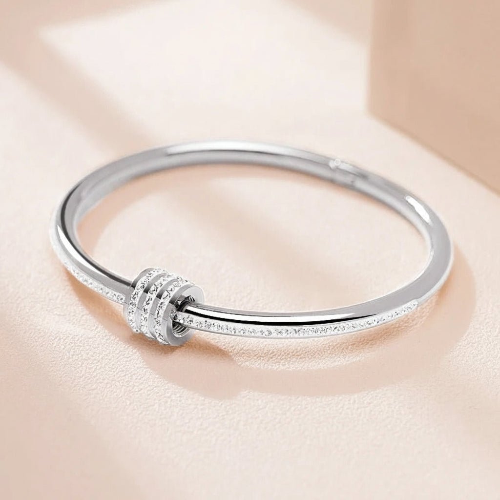 Zircon Screw Bangle - Stainless Steel Bracelet for Women - Velshara store