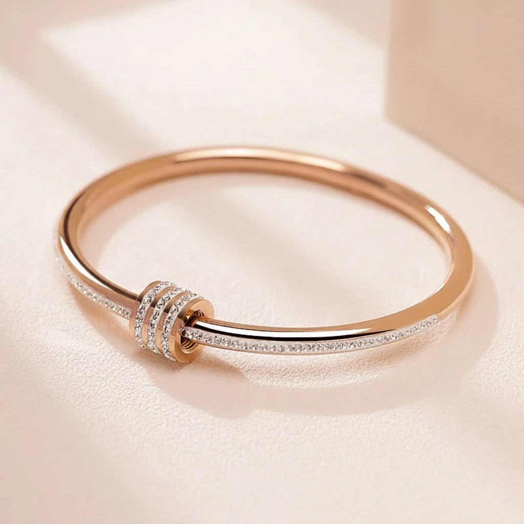 Zircon Screw Bangle - Stainless Steel Bracelet for Women - Velshara store