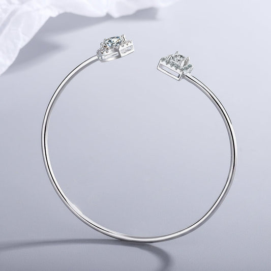 Zircon Water Drop Bangle - 925 Sterling Silver Bracelet - Velshara store